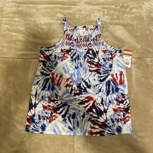 Cat & Jack NWT Girl's Size Large (10/12) Multi-Color w/Tie-Dye Print Top